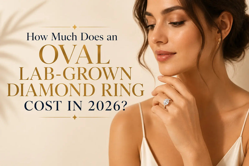 An oval lab-grown diamond ring cost explanation to know before making any purchase.
