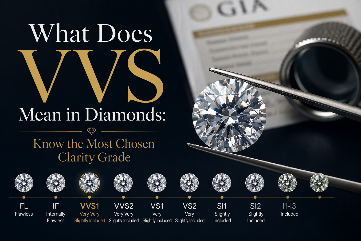 Diamond clarity grade chart explaining with VVS diamonds.