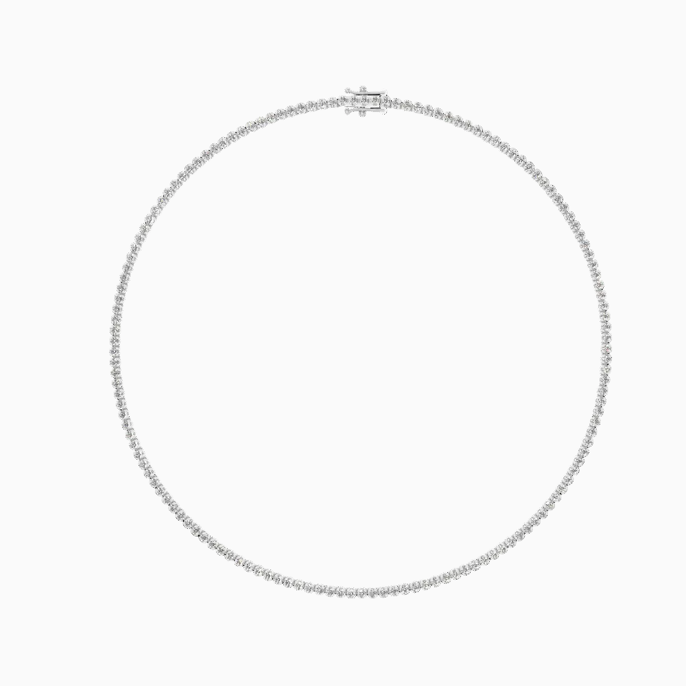 Round Shape Lab Diamond Tennis Necklace for Women