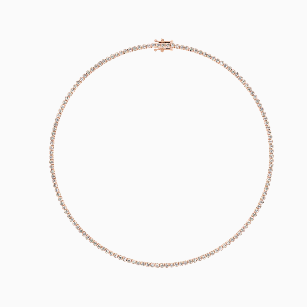 Round Shape Lab Diamond Tennis Necklace for Women