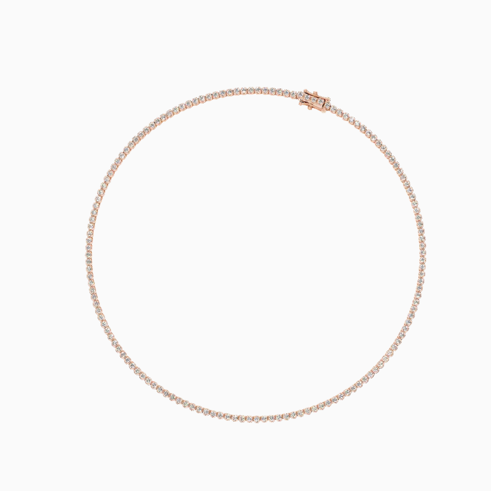 Round Shape Lab Diamond Tennis Necklace for Women