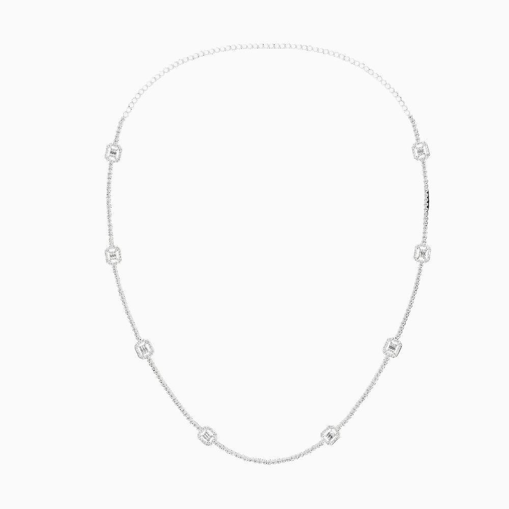 Round Shape Lab Grown Diamond Station Necklace