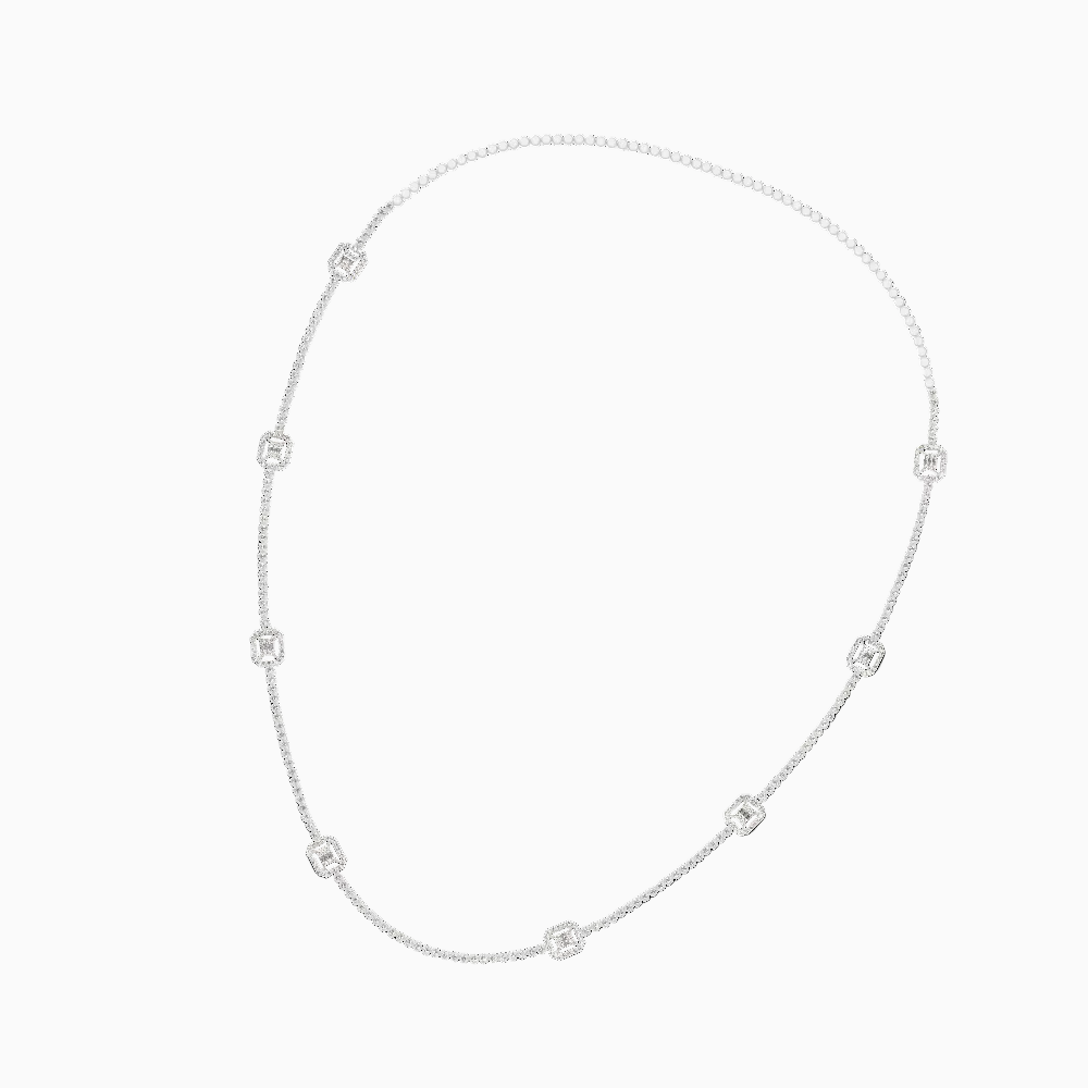Round Shape Lab Grown Diamond Station Necklace
