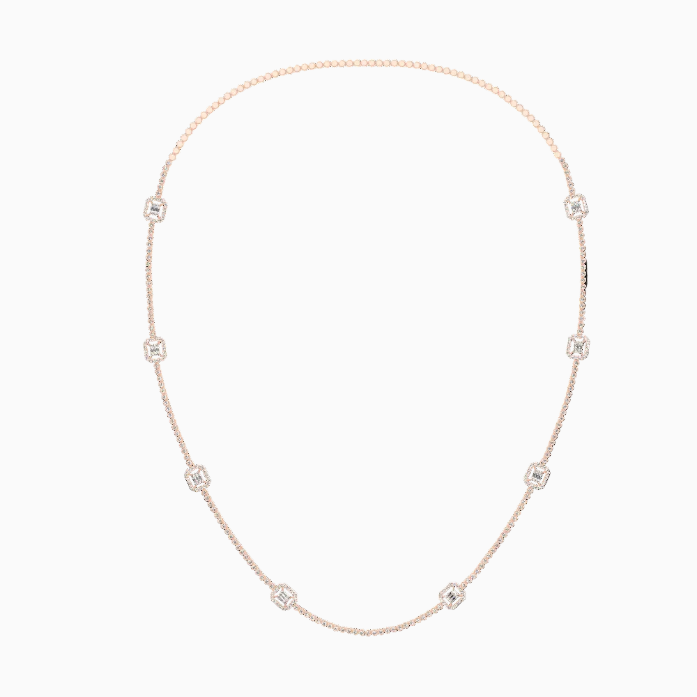 Round Shape Lab Grown Diamond Station Necklace