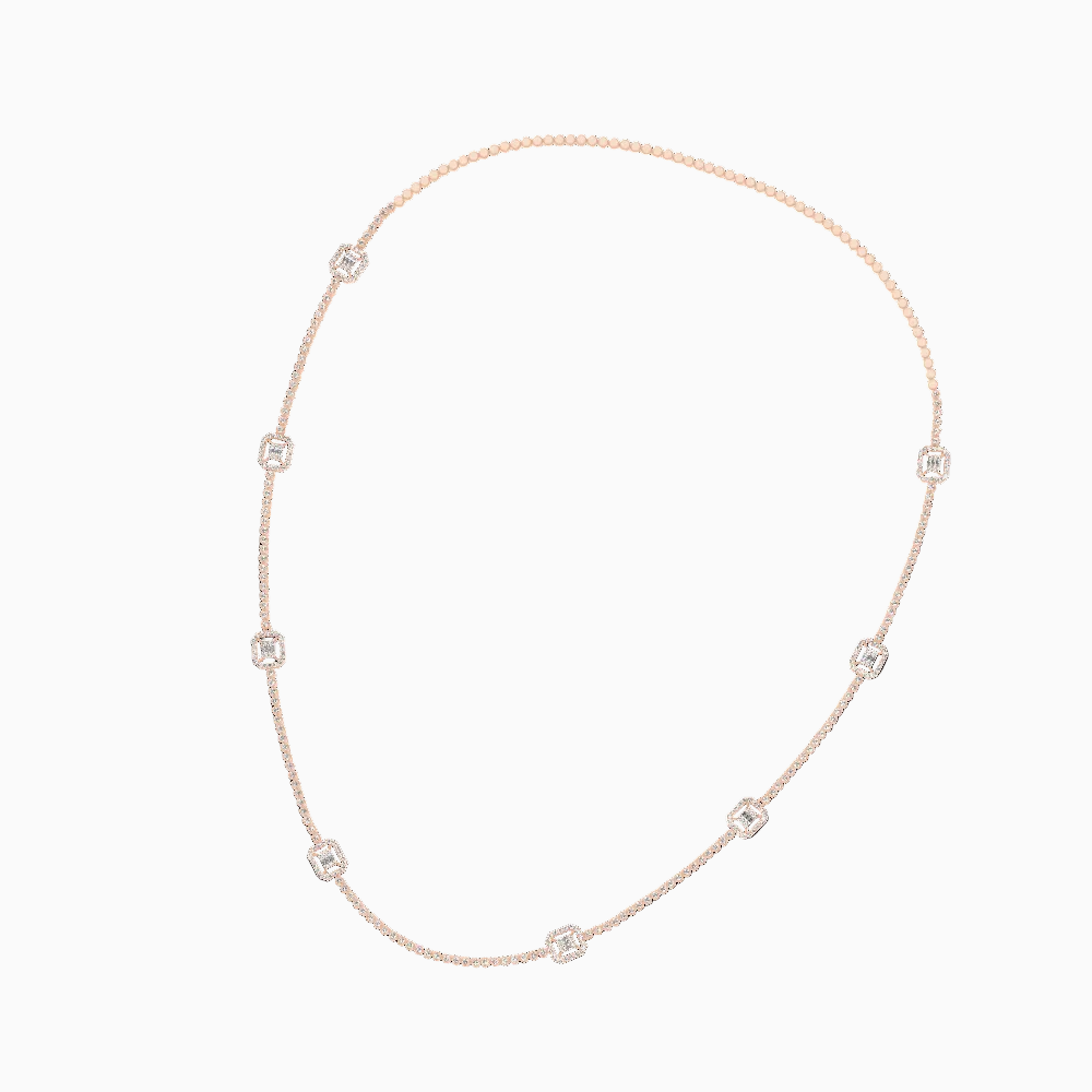 Round Shape Lab Grown Diamond Station Necklace