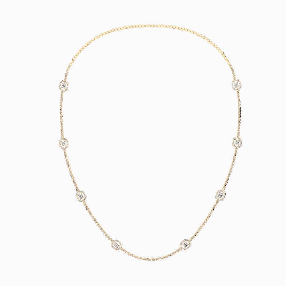 Round Shape Lab Grown Diamond Station Necklace
