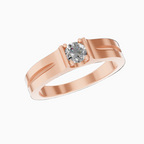 ------Round Lab Grown Diamond Wide Solitaire Mens Ring