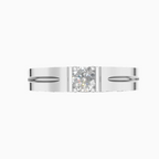 ------Round Lab Grown Diamond Wide Solitaire Mens Ring