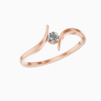 Round Lab Grown Diamond Bypass Swirl Solitaire Ring