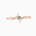 Round Lab Grown Diamond Bypass Swirl Solitaire Ring