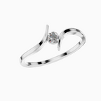 Round Lab Grown Diamond Bypass Swirl Solitaire Ring