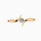 Round Lab Grown Diamond Bypass Swirl Solitaire Ring