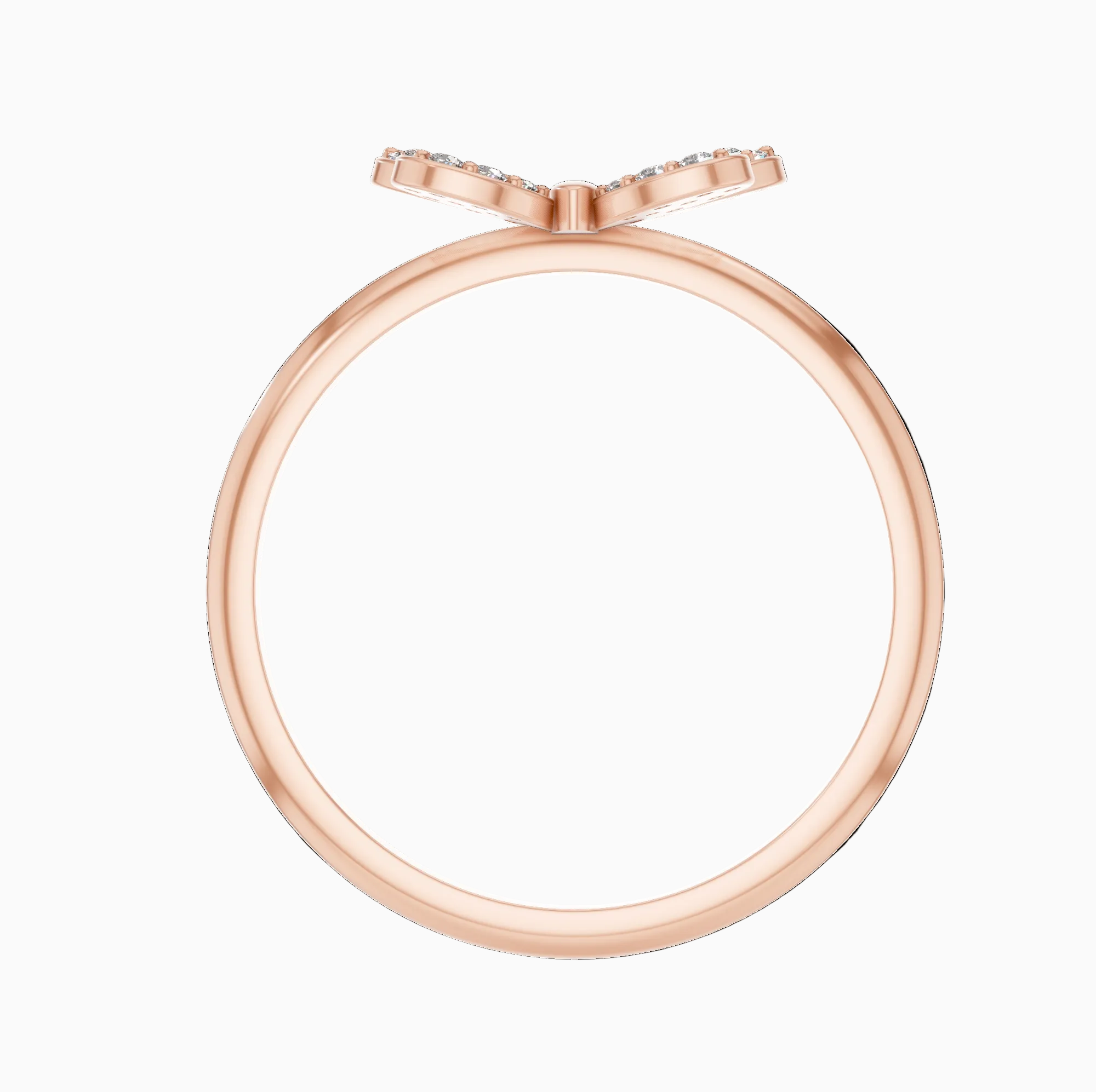 Round Lab Diamond Pave Butterfly Cocktail Ring
