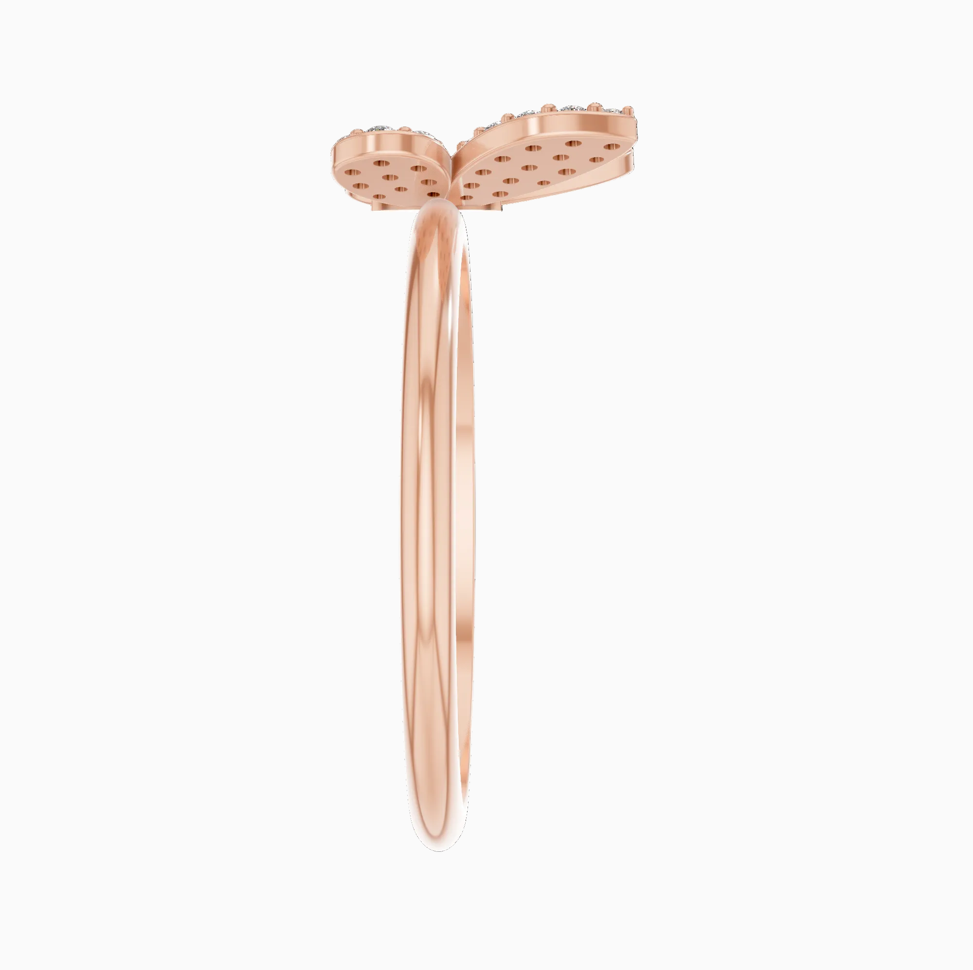 Round Lab Diamond Pave Butterfly Cocktail Ring