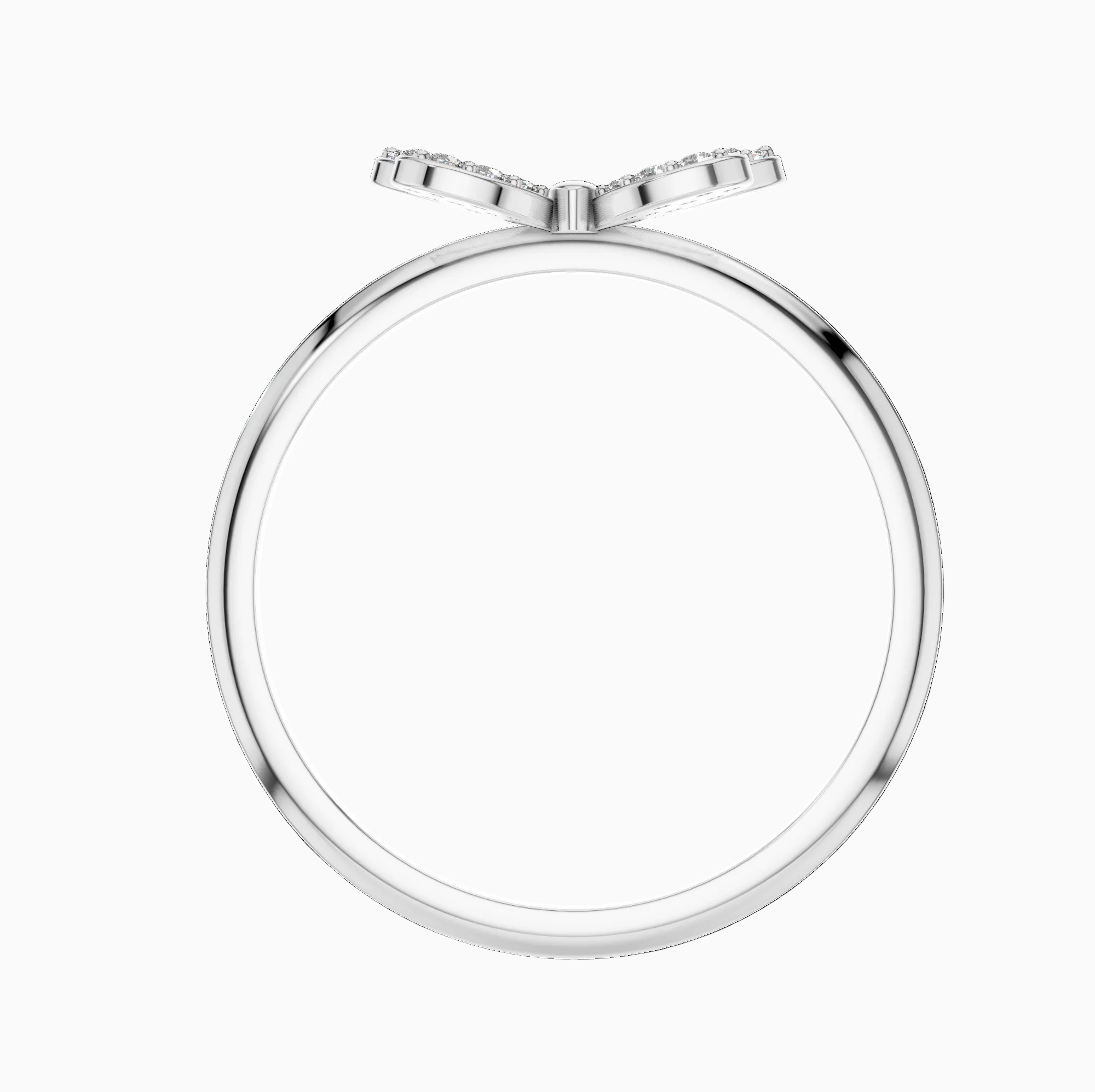 Round Lab Diamond Pave Butterfly Cocktail Ring