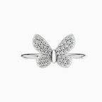 Round Lab Diamond Pave Butterfly Cocktail Ring