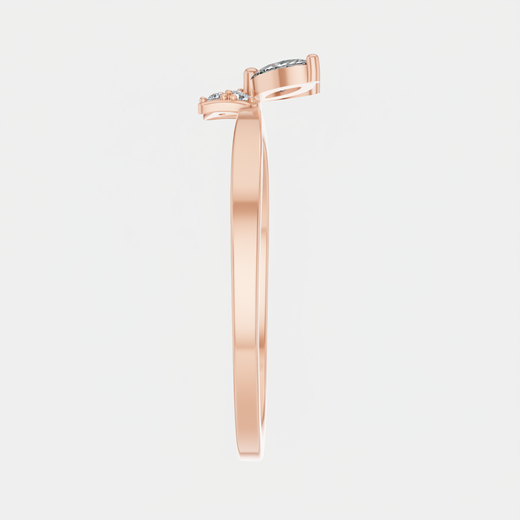 Marquise Cut Lab Grown Diamond Butterfly Gold Ring