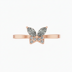 Marquise Cut Lab Grown Diamond Butterfly Gold Ring