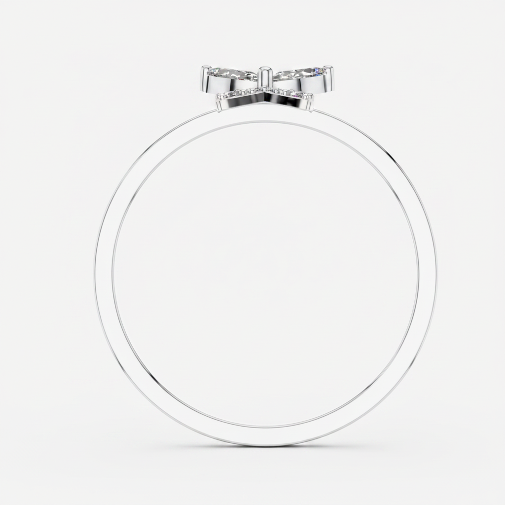 Marquise Cut Lab Grown Diamond Butterfly Gold Ring
