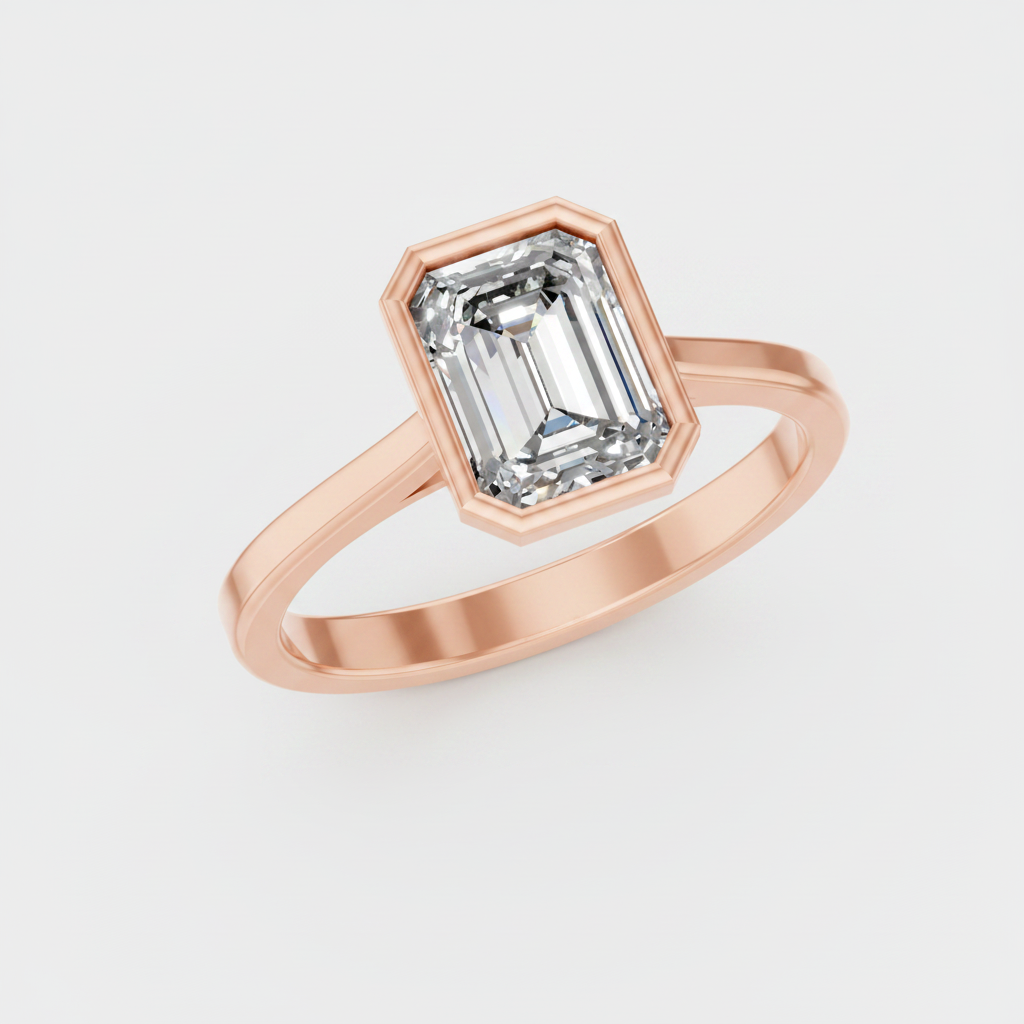 1.5 Ct Emerald Cut Lab Grown Diamond Solitaire Ring