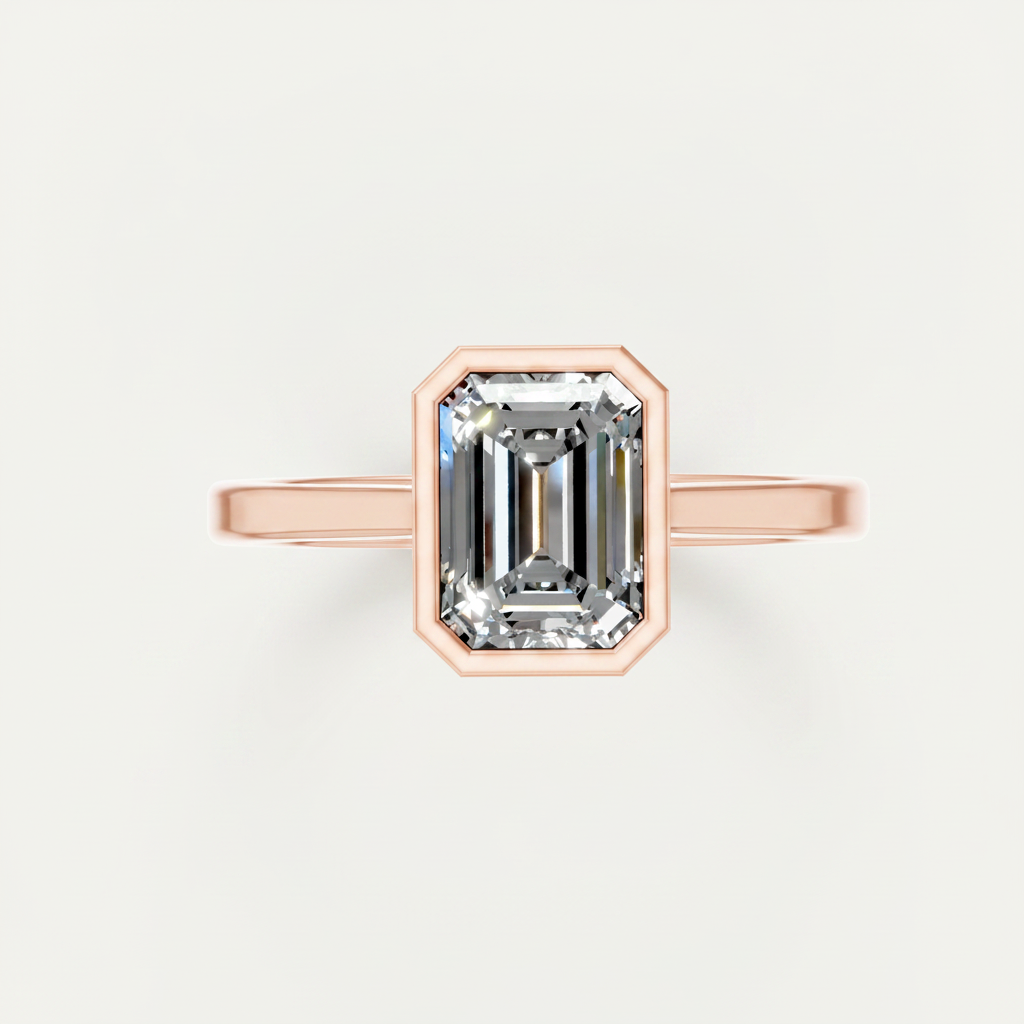 1.5 Ct Emerald Cut Lab Grown Diamond Solitaire Ring