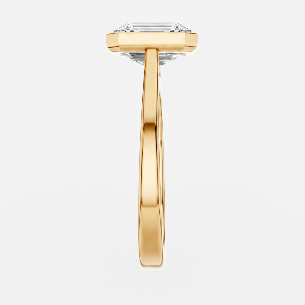 1.5 Ct Emerald Cut Lab Grown Diamond Solitaire Ring