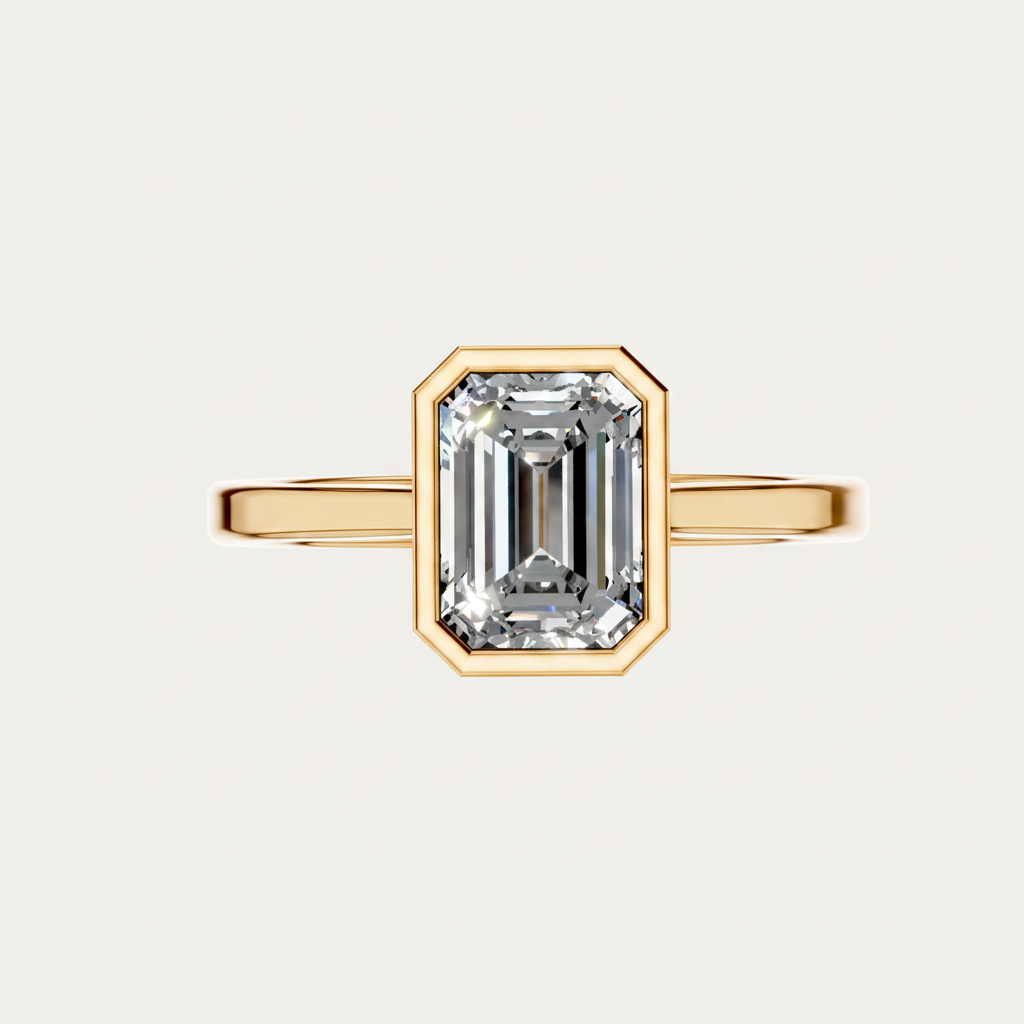 1.5 Ct Emerald Cut Lab Grown Diamond Solitaire Ring