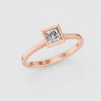 Princess Cut Lab Diamond Solitaire Statement Ring