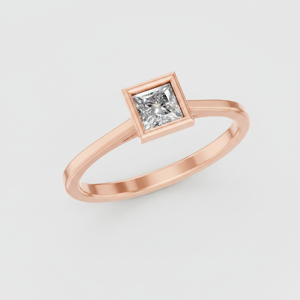 Princess Cut Lab Diamond Solitaire Statement Ring