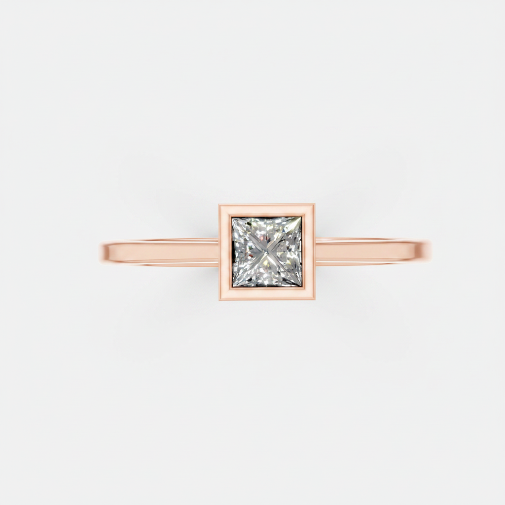 Princess Cut Lab Diamond Solitaire Statement Ring