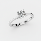 Princess Cut Lab Diamond Solitaire Statement Ring
