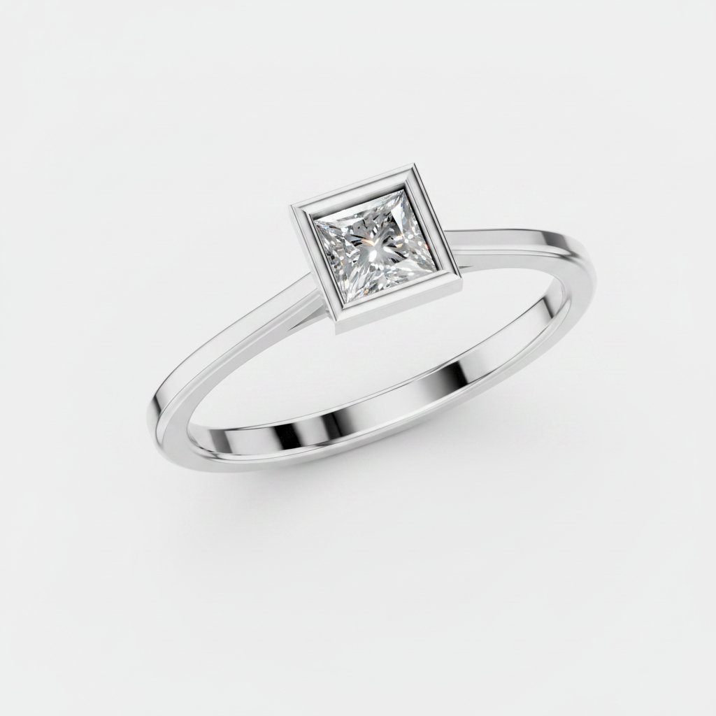 Princess Cut Lab Diamond Solitaire Statement Ring