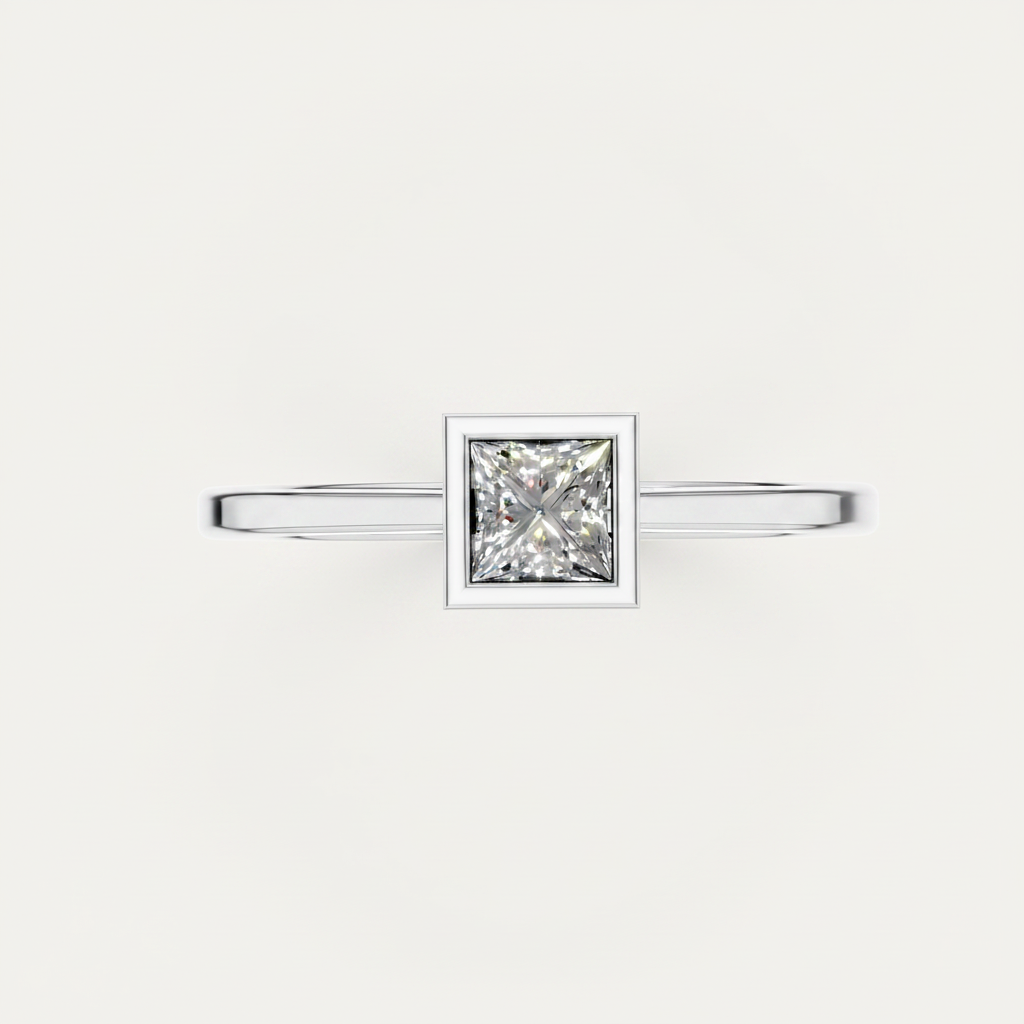 Princess Cut Lab Diamond Solitaire Statement Ring
