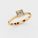 Princess Cut Lab Diamond Solitaire Statement Ring