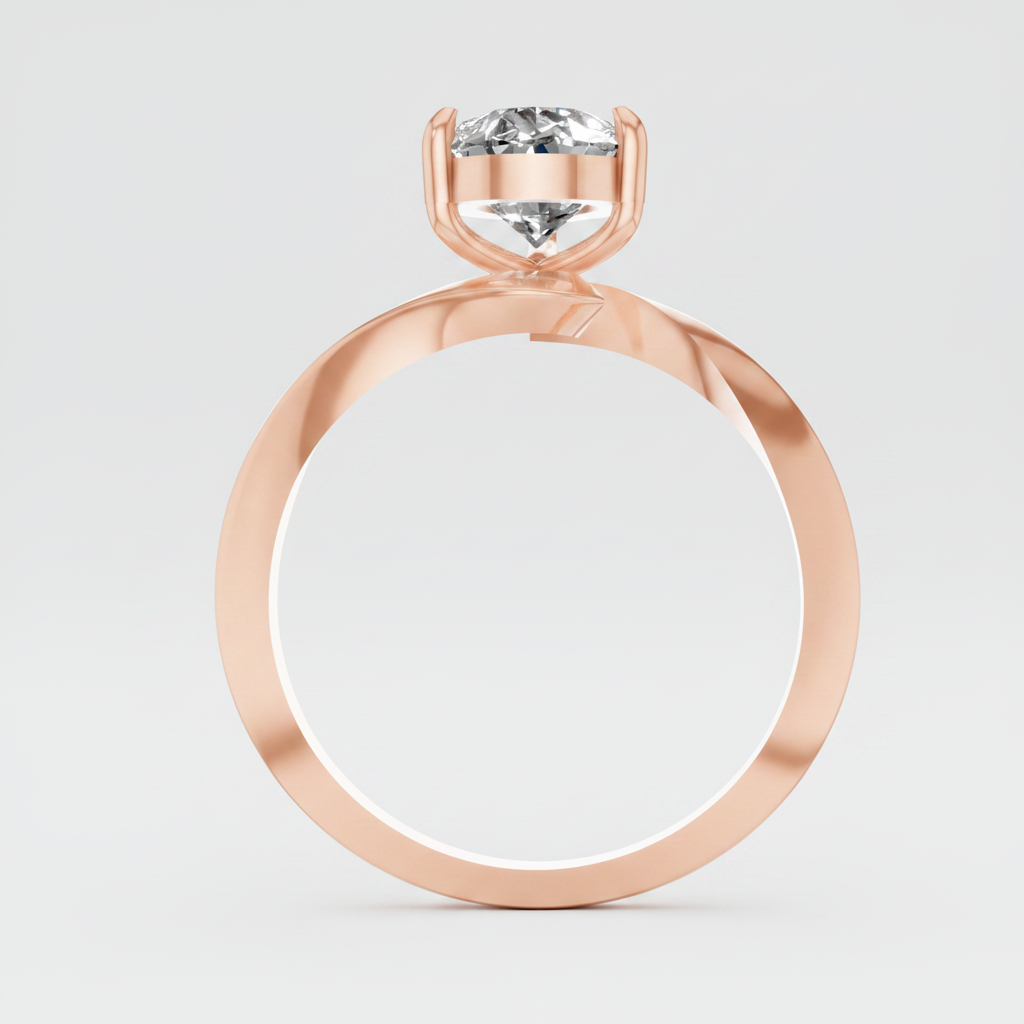 Pear Cut Lab Grown Diamond Solitaire Bypass Ring