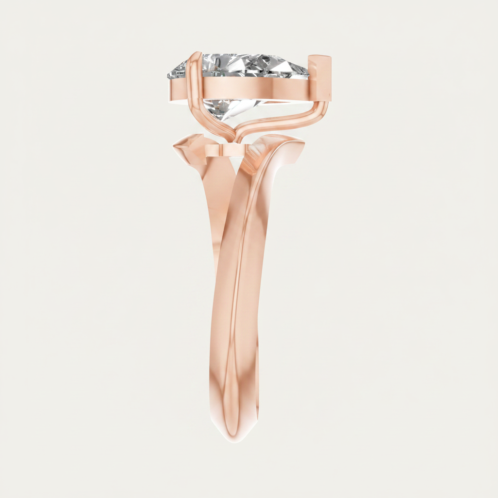 Pear Cut Lab Grown Diamond Solitaire Bypass Ring