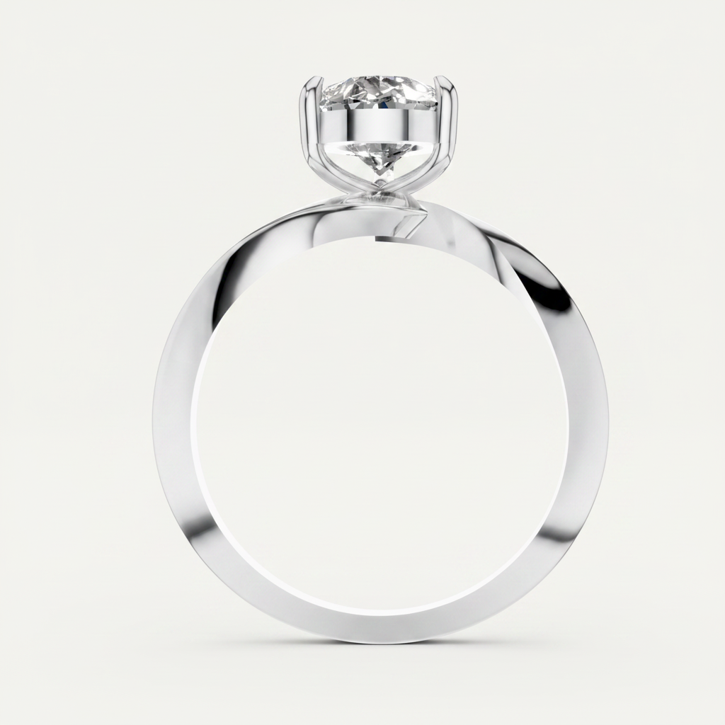 Pear Cut Lab Grown Diamond Solitaire Bypass Ring