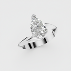 Pear Cut Lab Grown Diamond Solitaire Bypass Ring