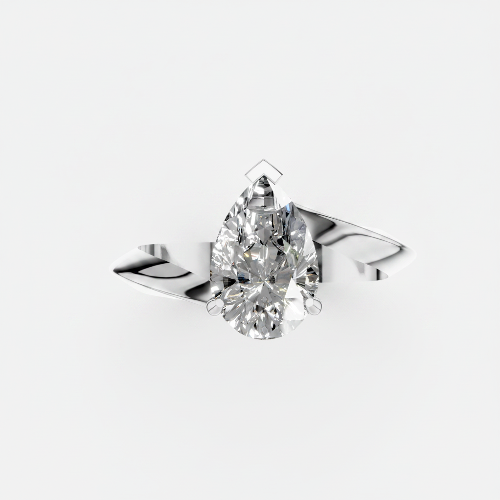 Pear Cut Lab Grown Diamond Solitaire Bypass Ring