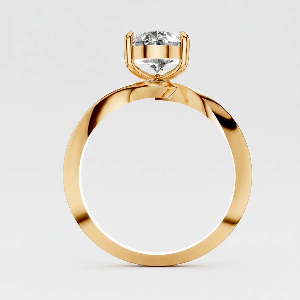 Pear Cut Lab Grown Diamond Solitaire Bypass Ring
