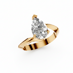 Pear Cut Lab Grown Diamond Solitaire Bypass Ring