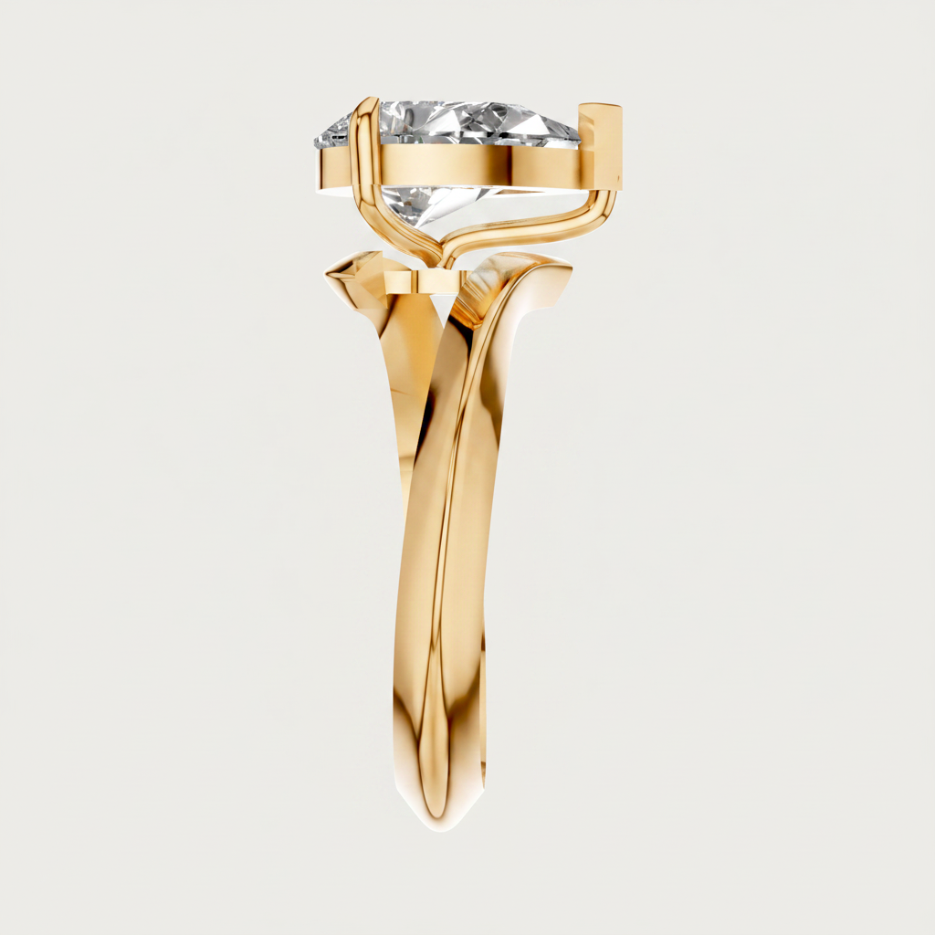Pear Cut Lab Grown Diamond Solitaire Bypass Ring