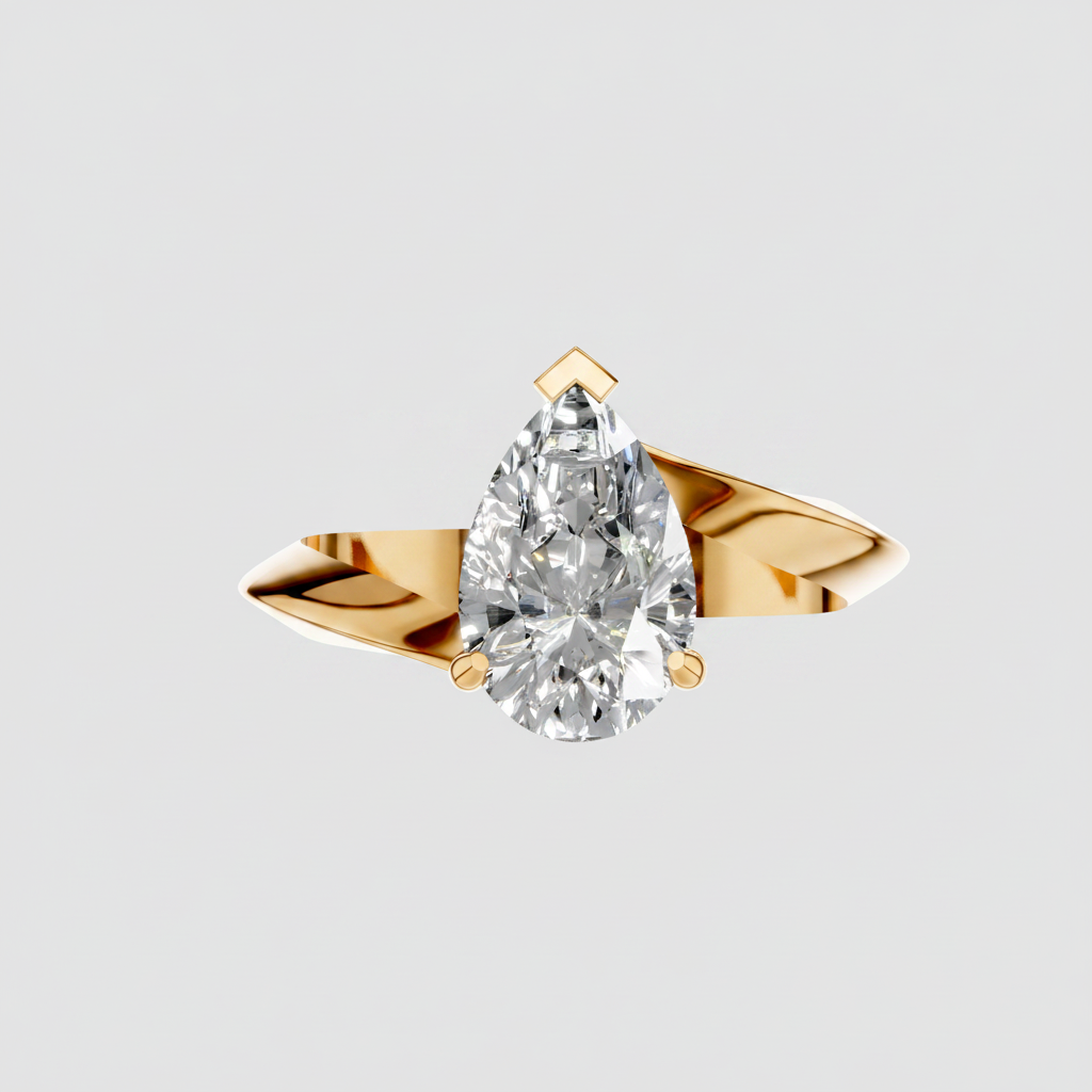 Pear Cut Lab Grown Diamond Solitaire Bypass Ring