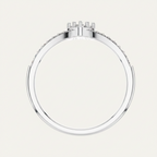 Round Lab Grown Diamond Cluster Pave Chevron Ring