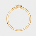 Round Lab Grown Diamond Cluster Pave Chevron Ring