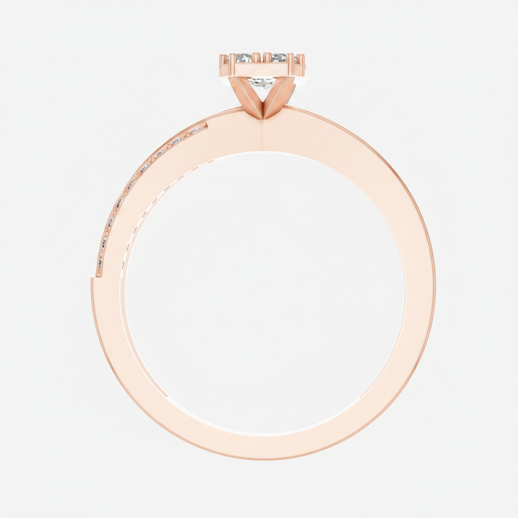 Round Lab Grown Diamond Cluster Split Shank Ring
