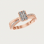 Round Lab Grown Diamond Cluster Split Shank Ring