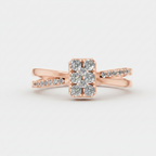 Round Lab Grown Diamond Cluster Split Shank Ring