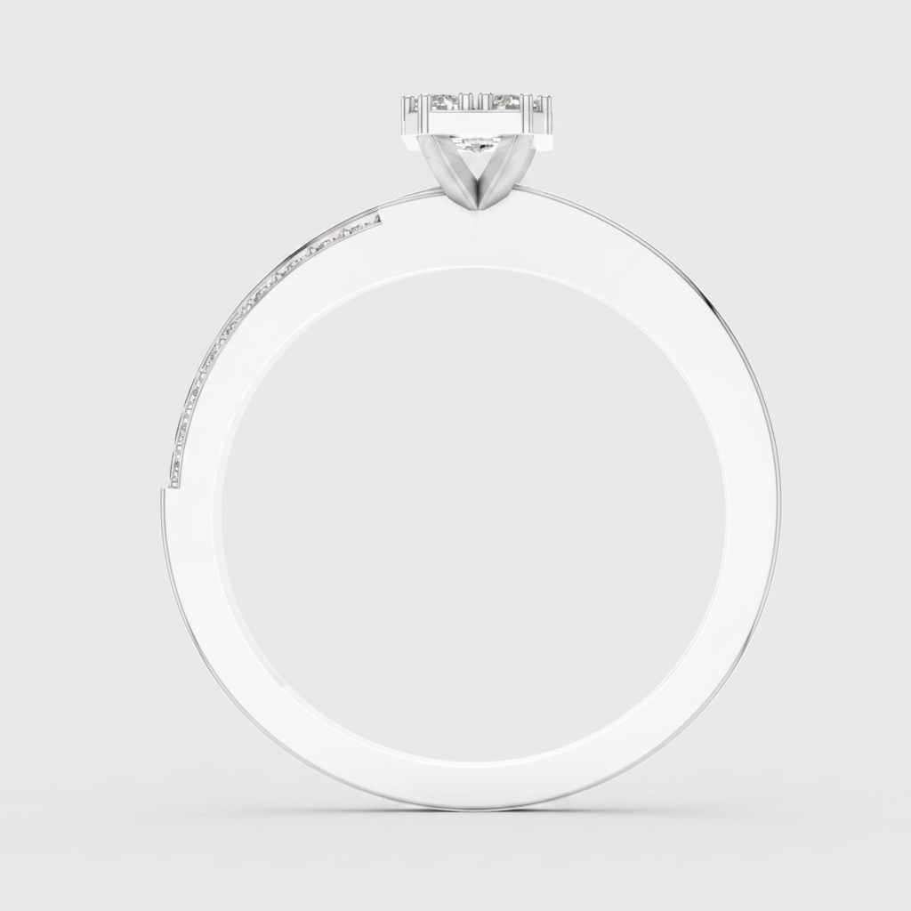 Round Lab Grown Diamond Cluster Split Shank Ring