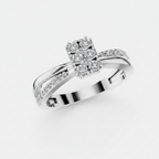 Round Lab Grown Diamond Cluster Split Shank Ring